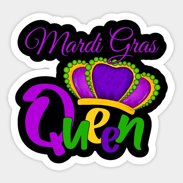 Mardi Gras Queen Sticker by Designs by Ira